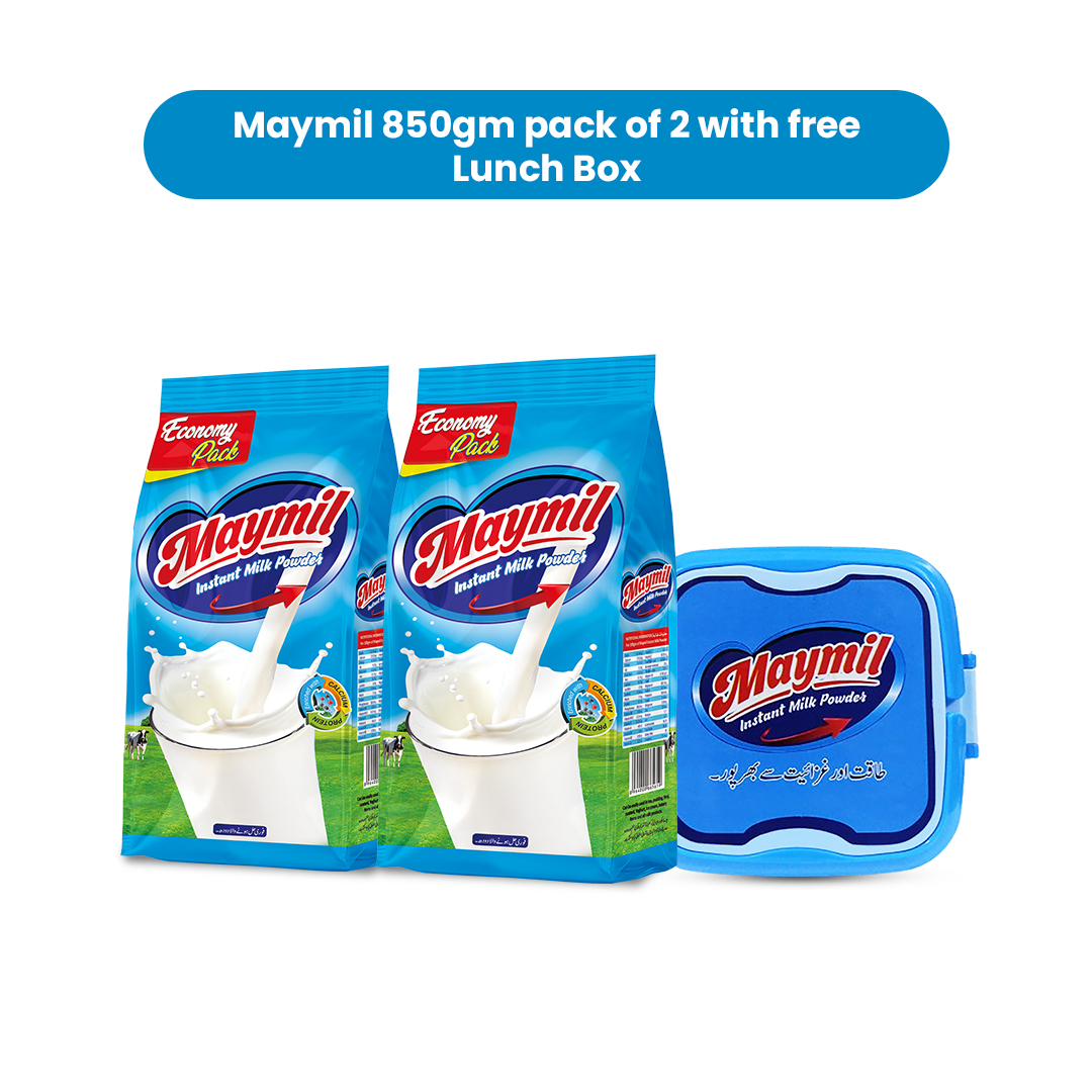 Maymil 850gm with Free Glass – Pack of 2 with FREE 1 Lunch Box